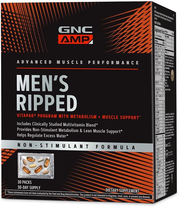 GNC Men's Ripped Non-Stimulant Formula | 30 Servings
