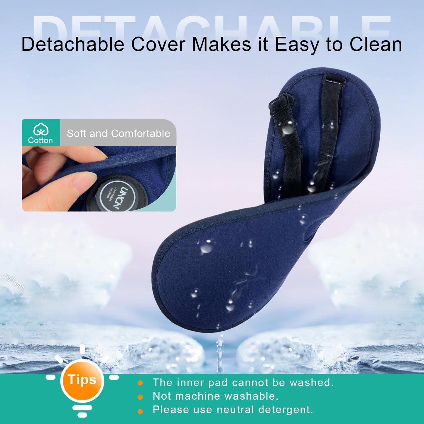 Heated Eye Mask Cordless Warm Eye Compresses for Dry Eyes, Rechargeable Eye Heating Pad with 4 Temperature Settings, Auto Off