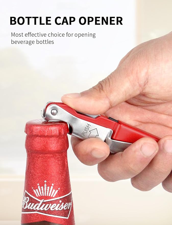 CORKAS Wine Key - 2Pack Handcrafted Professional Waiters Corkscrew, Compact Heavy Duty Wine Opener with Double Hinged, Foil Cutter and Bottle Opener, Birthday Gifts for Severs, Sommelier, Bartenders
