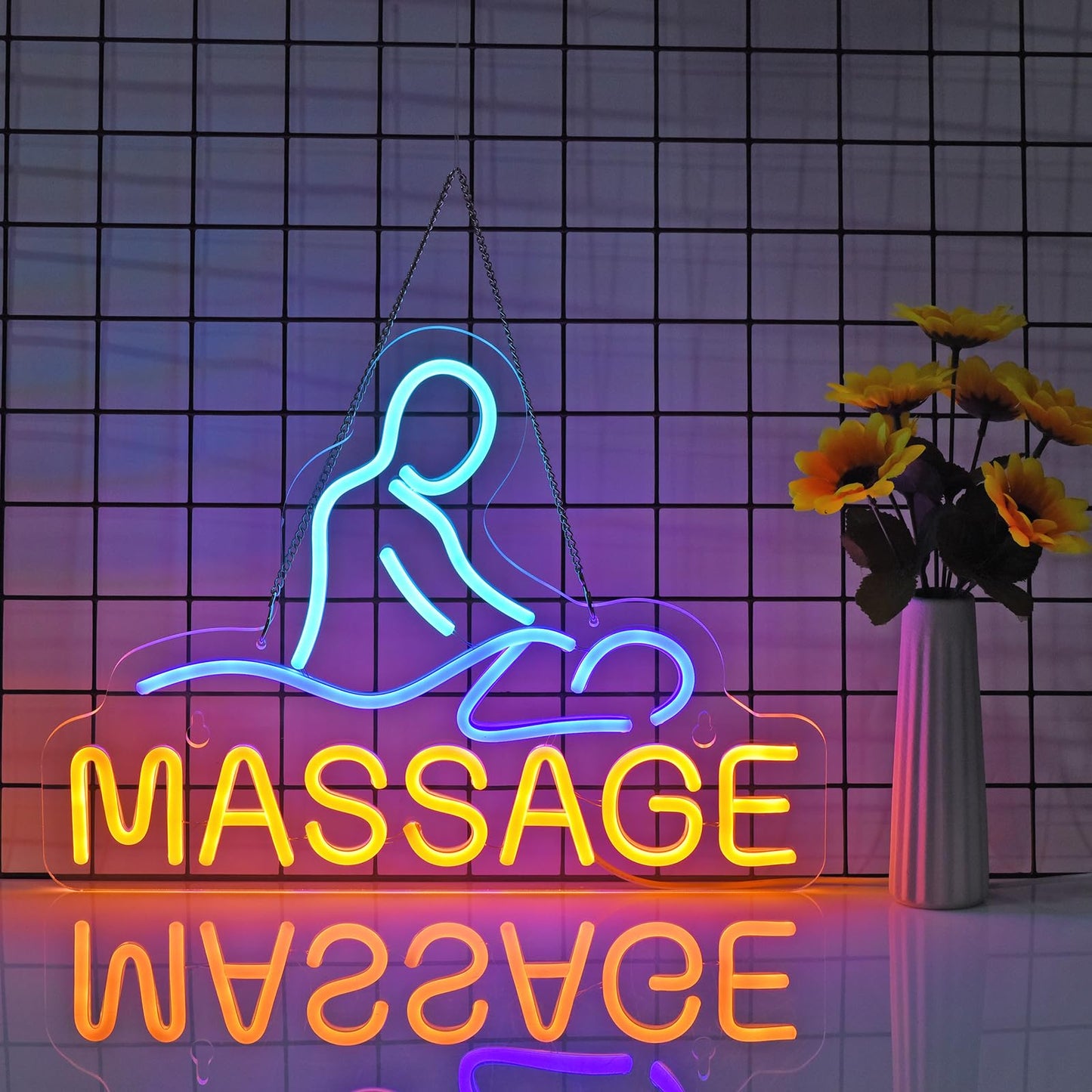 Jomobuty Massage Neon Sign For Wall Decor Led Light Up Sign Massage Room Business Signage Spa Salon Wellness Center 16.1 X 11.8 Led Art Hanging Decorative Gifts