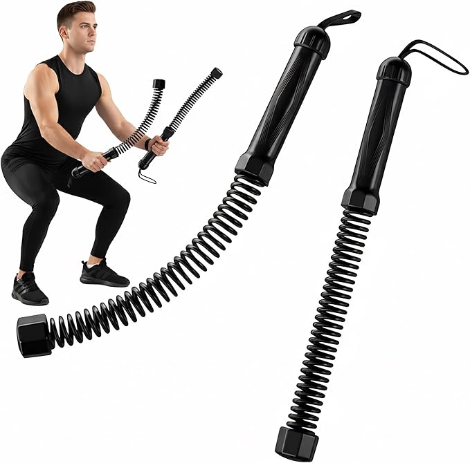 2PCS Weighted Ropeless Battle Ropes, 3.5 lbs in total, Heavy Duty Workout Rope for Home Gym with Training Poster, Portable...