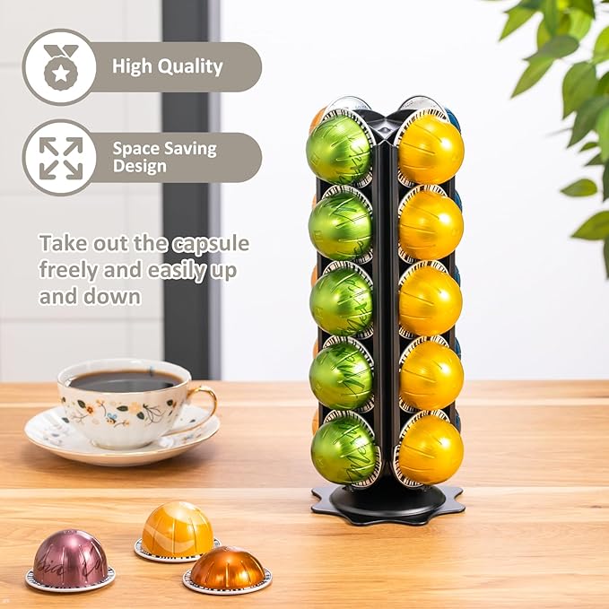 Rice rat Pods Holder Capsules with Central Extra Pod Storage (Carousel-20 Pods)