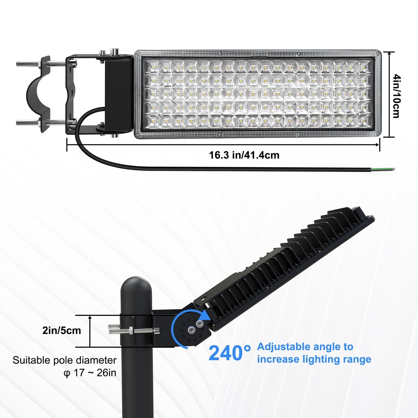 Hodelvju 100W Led Flood Light Outdoor  14000Lm Arena Lights 6500K Daylight White Stadium Lighting Super Bright Street Light Ip67 Waterproof Pole Lights Adjustable Angle For Garten Parking Lot Lighting