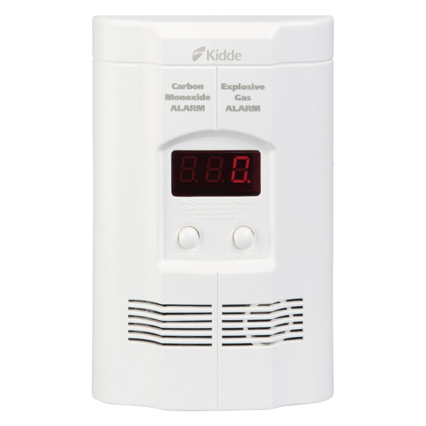 Kidde Carbon Monoxide Detector, Propane, Natural, Methane, & Explosive Gas Alarm, Plug-in Wall with 9-Volt Battery Backup, Digital LED Display