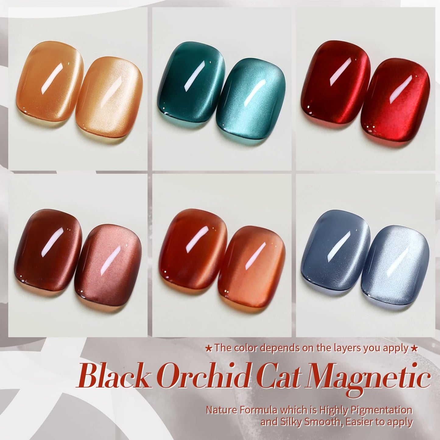BORN PRETTY Magnetic Gel Nail Polish Water Light Cat Magnetic Eye Gel Black Orchid Jelly Glass Crystal Magnetic Gel Polish Glitt