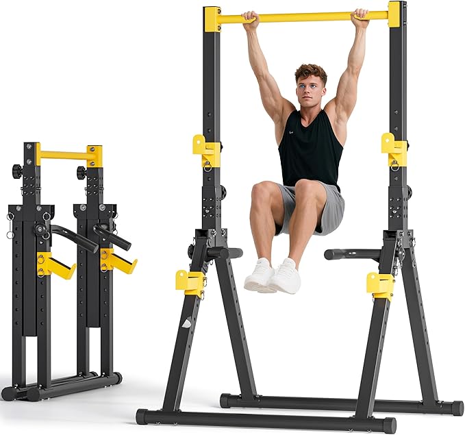 SogesPower Power Tower Pull Up Bar Station, Foldable Pull Up Dip Station Free Standing for Home Gym,Adjustable Pull Up Bar...