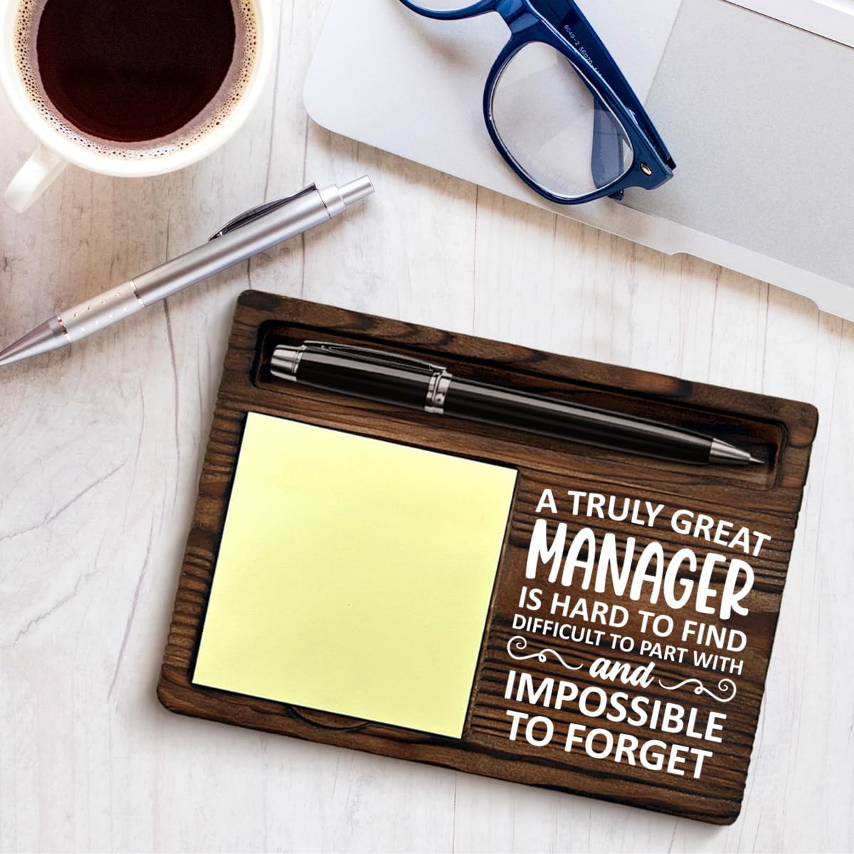 Best Manager Gifts for Men Women, Appreciation Gifts for Manager Leader Boss's Day Farewell Retirement Birthday, Managers Gift Sticky Note Holder Office Decor