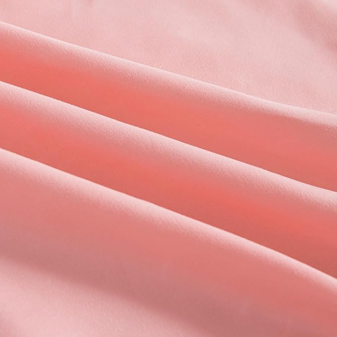 Bed Skirt Full Size Ruffled Bed Skirts with Split Corners, 12 Inch Drop Dust Ruffle Bed Skirt with Platform, 12 Inch, Blush, Full Size