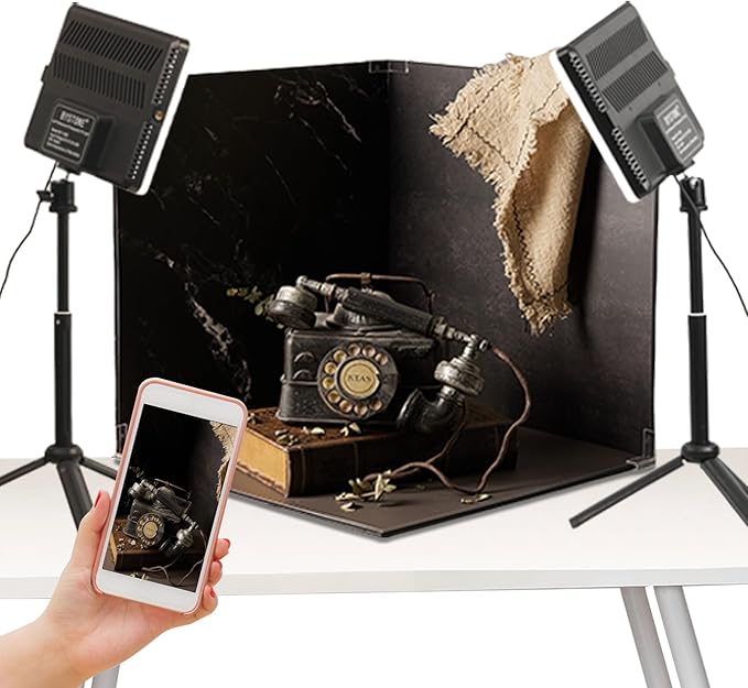 BYSTONE Upgrade Light Box Photography,Portable Photo Studio 16x16 inch Professional Shooting Tent Kit with 288pcs LED Ligh...