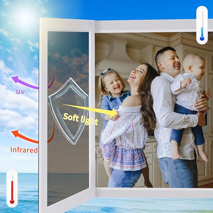 Window Privacy Film One Way Daytime Mirror Tint Treatments UV Heat Control Vinyl Stickers Sun Block Glass Paper Door Covering Reflective 23.6 Inch x 32.8 Feet Brown Silver