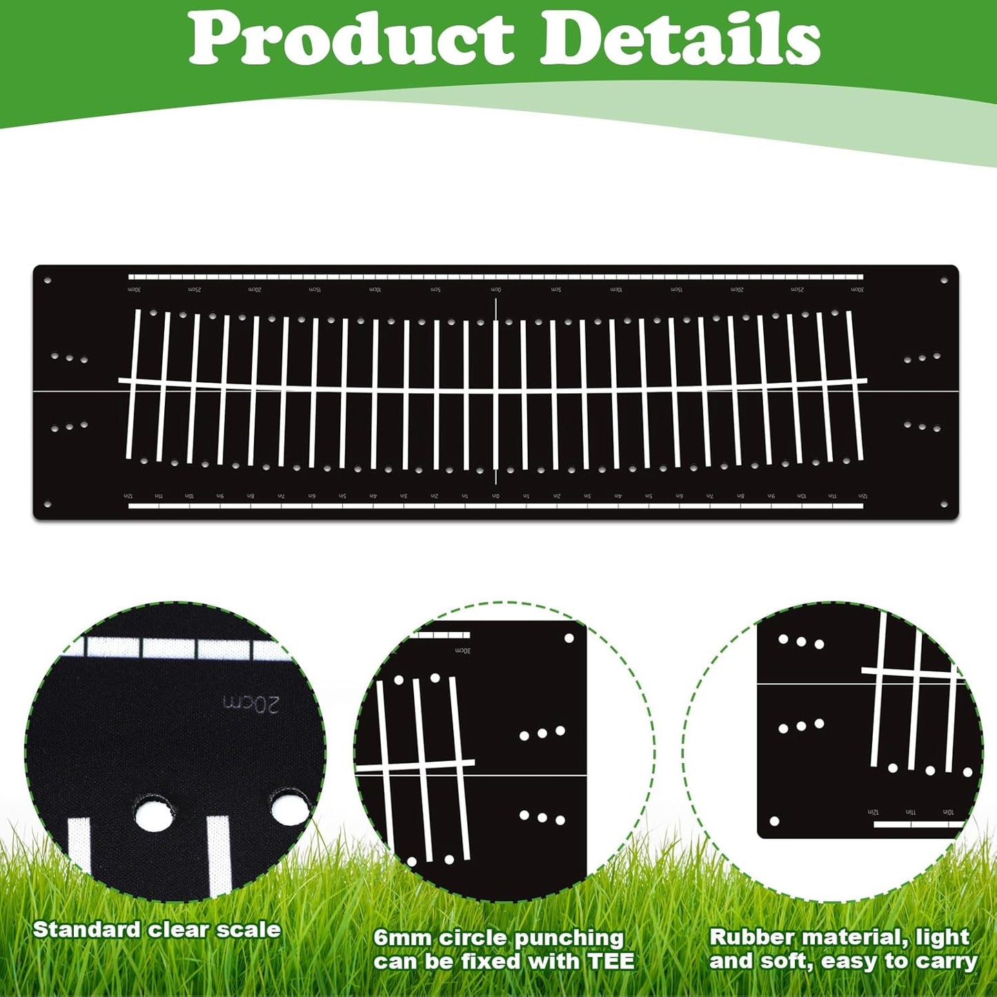 Golf Putting Mats Practice Indoor 30 x 8.27 Inch Golf Putting Practice Training Aid Alignment Track Green Mat Exercise Putter Training Supplies