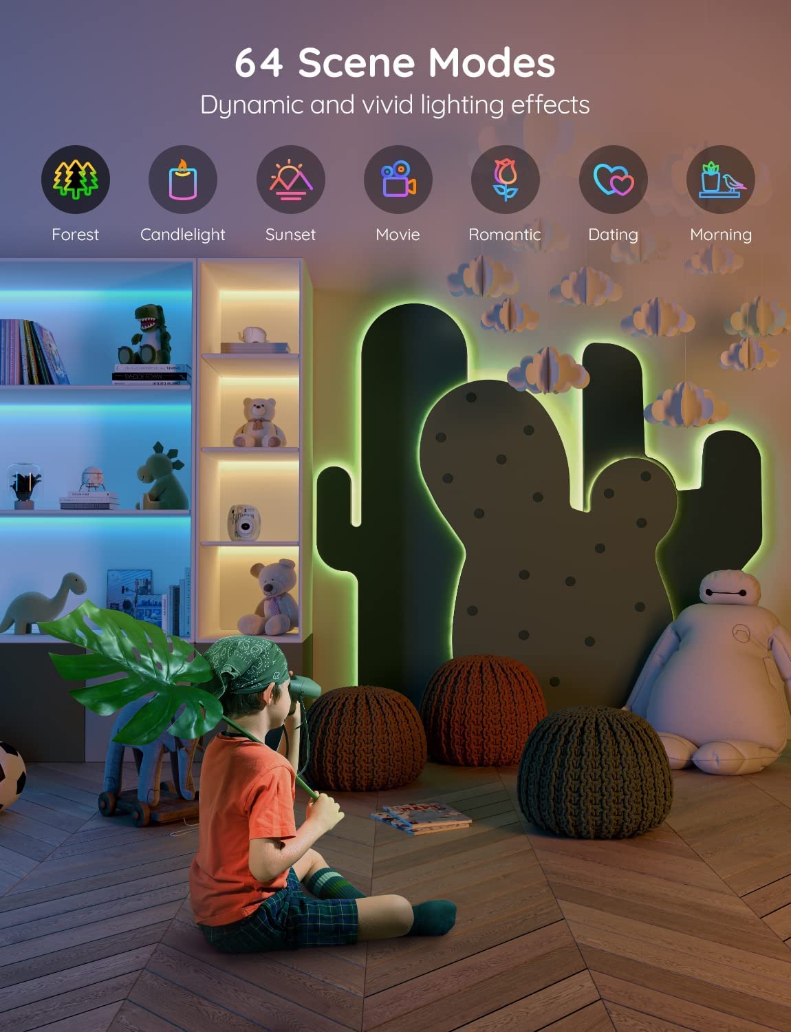 Govee Smart LED Strip Lights, 65.6ft WiFi, RGB Color, Works with Alexa & Google Home, Model H614B