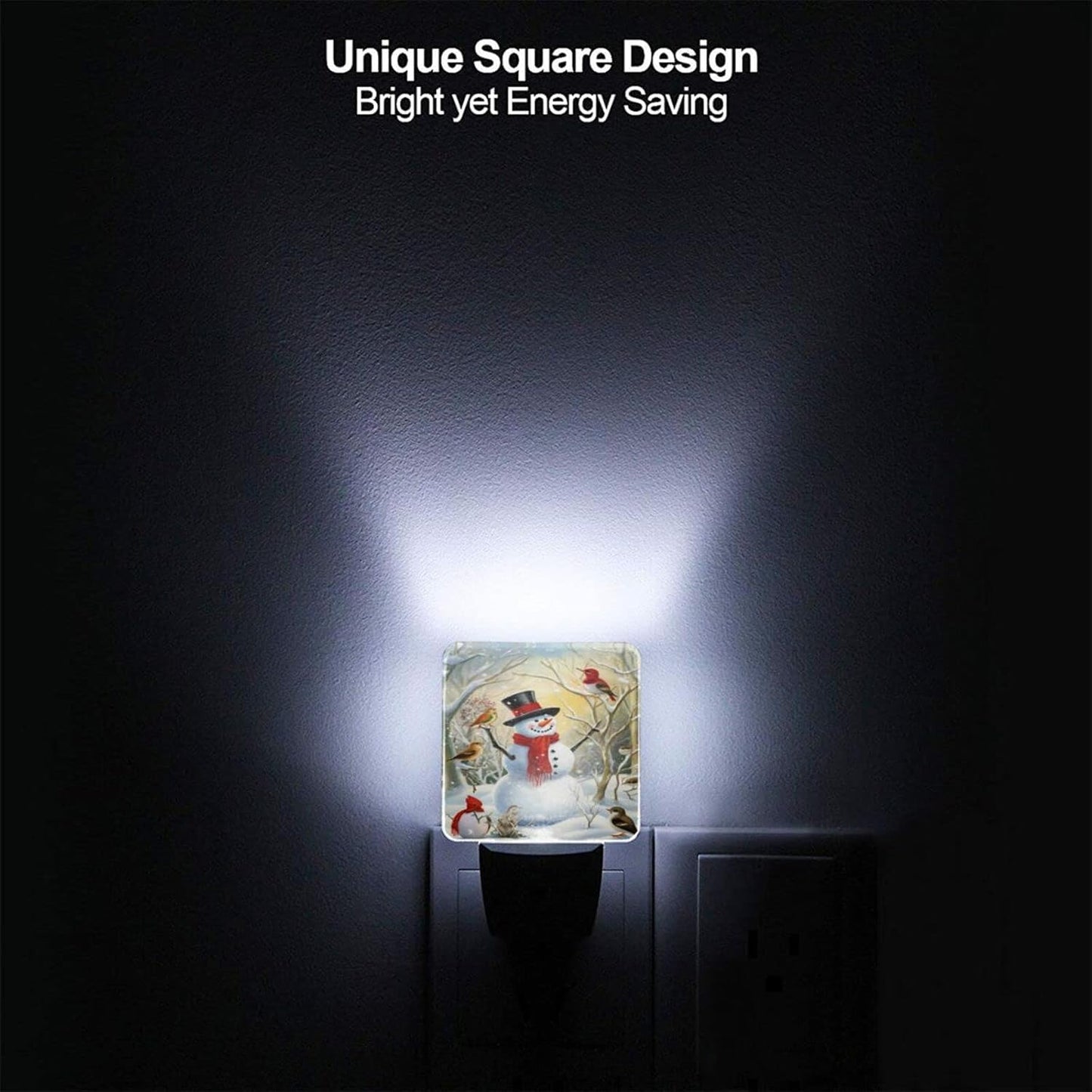 Azvizanmo Led Nightlight, Auto Dusk-To-Dawn Sensor, 1 Pc, Snowman, Model: Nitelight, Ideal For Bedroom, Bathroom, Kitchen, Hallway, St