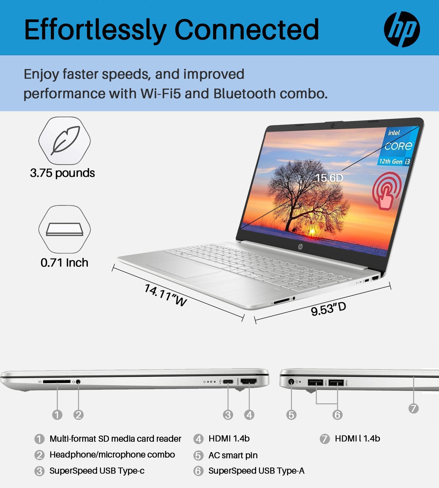 Hp Newest Notebook Laptop For Business Student, 15.6 Touchscreen, Intel I3-1215U Processor, 32Gb Ram, 1Tb Ssd, Windows 11 Pro &