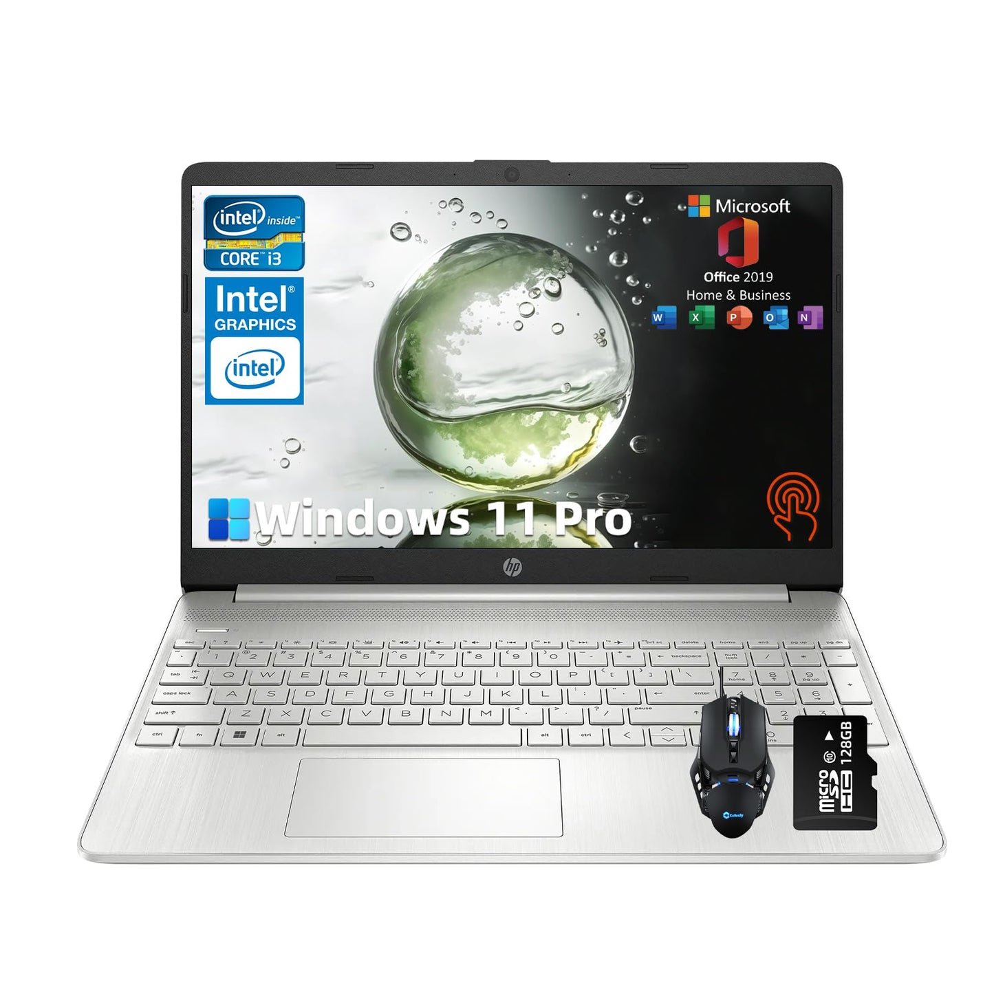 Hp [Updated 2025 Latest Touchscreen Laptop, (8Gb Ram + 128Gb Ssd), Intel Core I3-1215U, Windows 11 Pro, Ms Office Pro, 15.6 Ips
