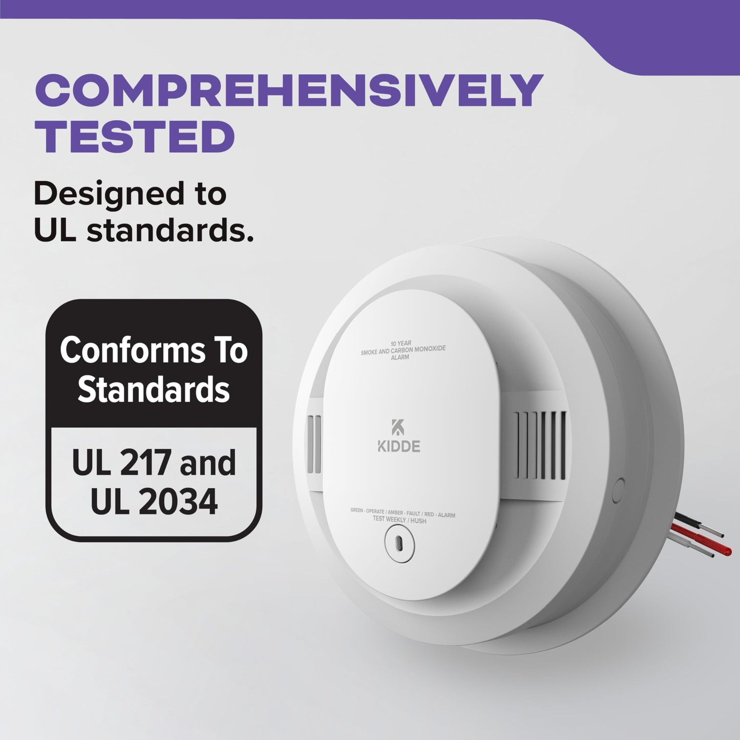 Kidde Hardwired Smoke & Carbon Monoxide Detector for Home, Voice Alerts, 10-Year Battery Backup, 3-Pack