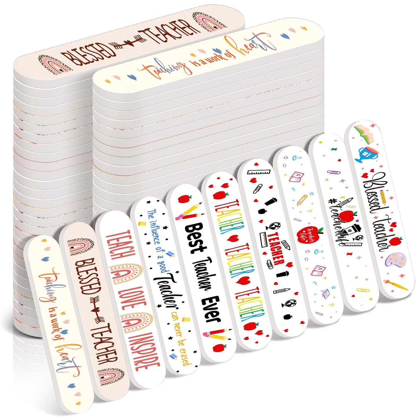 Lanties 50 Pack Christmas Teacher Appreciation Gifts Bulk Teacher Thank You Nail Files Emery Boards Small Spa Party Favors Emplo