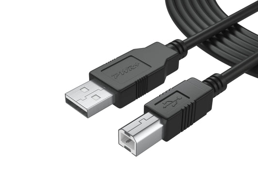 6Ft Long Cable USB 2.0 Type-A to Type-B High Speed Cord for Audio Interface, Midi Keyboard, USB Microphone, Mixer, Speaker, Moni