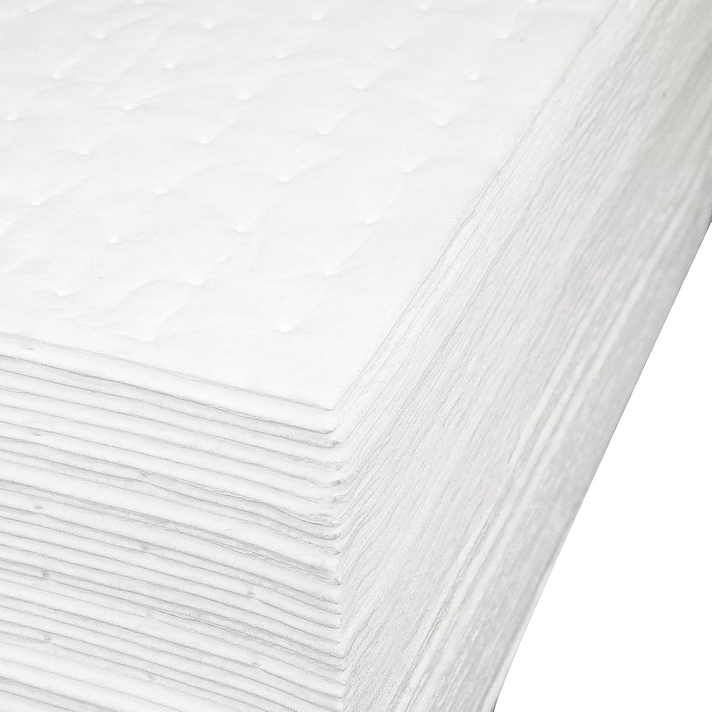PONO 50 Pcs Oil Absorbent Pads, 15x20 IN White Heavy Weight Oil-Only Absorbent Pad,Used for Oil Spill Cleaning in Garage Workshop, Reusable, Washable, Durable