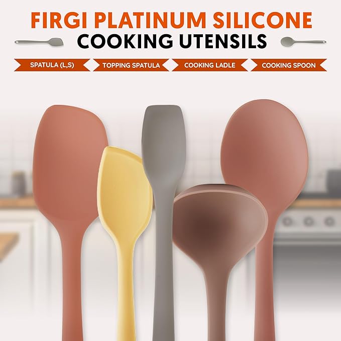 Platinum Silicone Spatula – BPA Free Silicone Spatula for Cooking – Heat Resistant Cooking Utensils for Non Stick Pans – One-Piece Spoonula for Baking, Mixing & More – Kitchen Scraper 11.4” IndiePink
