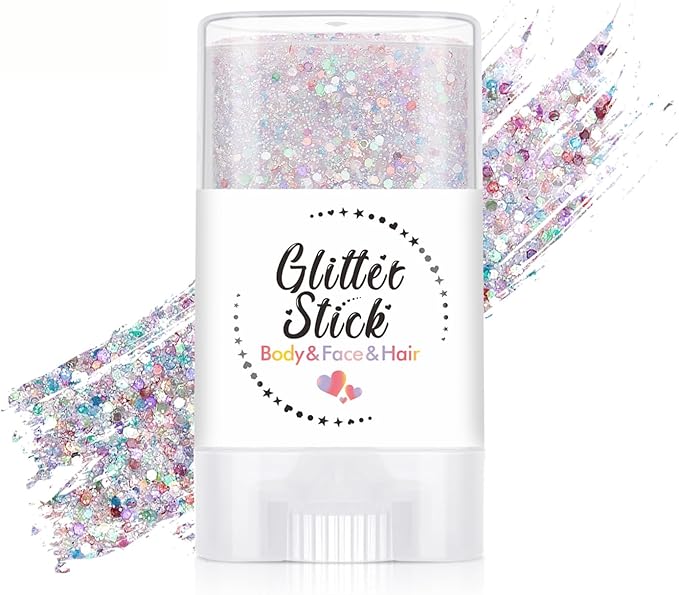 Rainbow Body Glitter Stick,Waterproof Glitter Gel Singer Concert Stage Performance Outfit Hair & Face Body Glitter Makeup ...