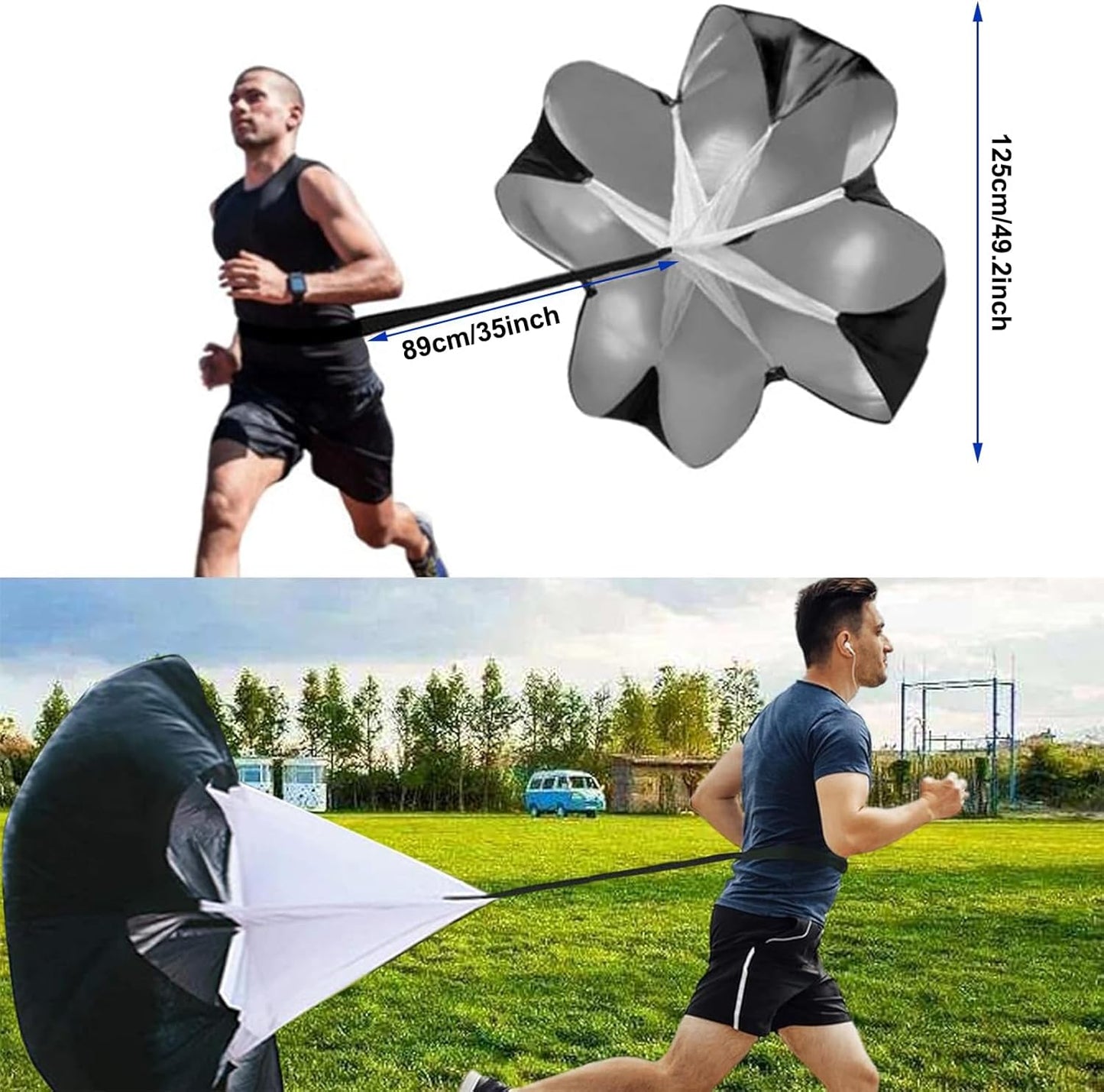 Professional Agility Ladder Speed Training Equipment Set-20ft Agility Ladder,12 Soccer Cones, 4 Agility Hurdles, Running Parachute, Suitable for Soccer Football Basketball Training