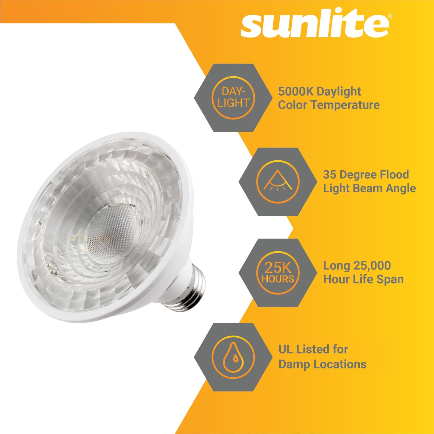 Sunlite LED PAR30 Short Neck Flood Light Bulb, 9W (75W Equivalent), 850 Lumens, Dimmable, 4000K Cool White, 6 Count