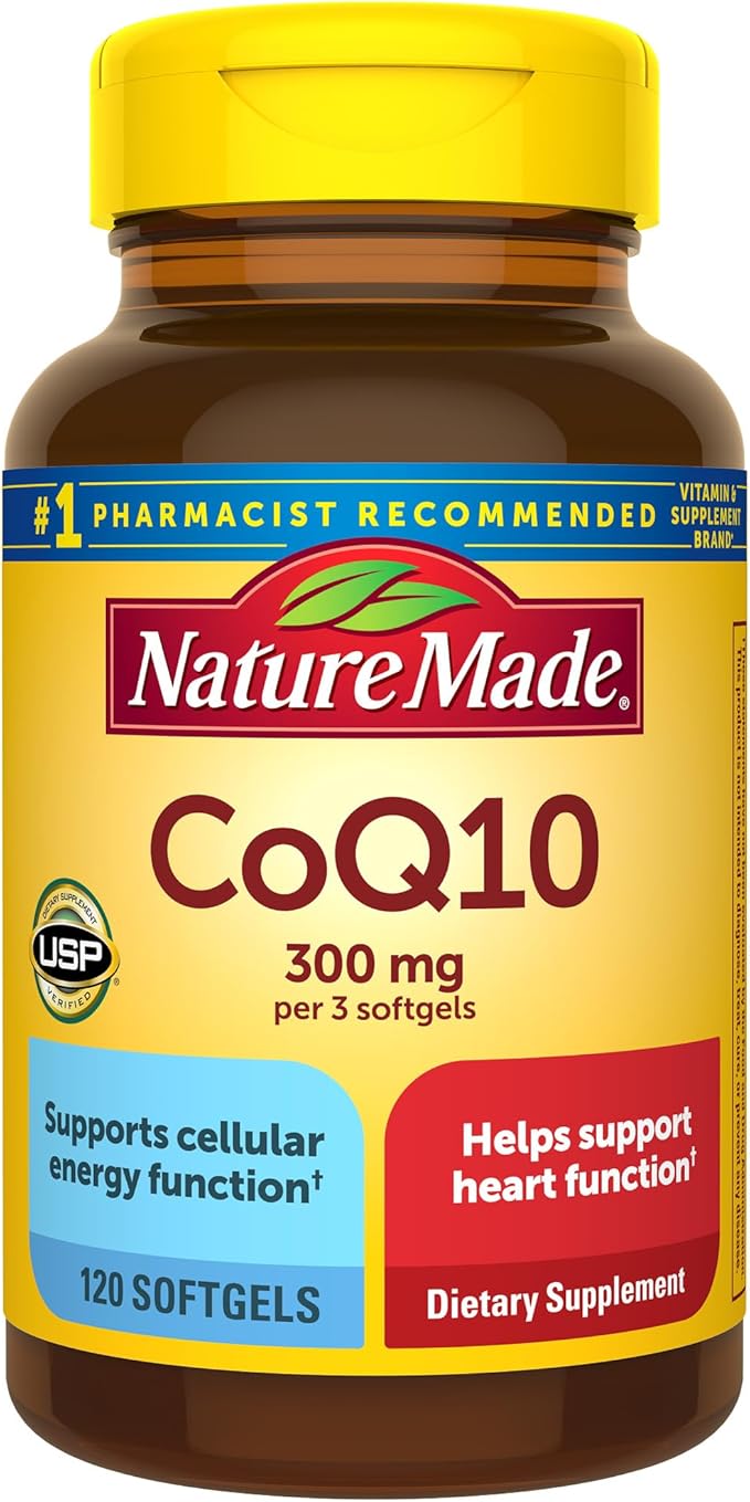 Nature Made CoQ10 300mg per 3 Softgels, Heart Health & Antioxidant Support, 120 Softgels, 40 Day Supply