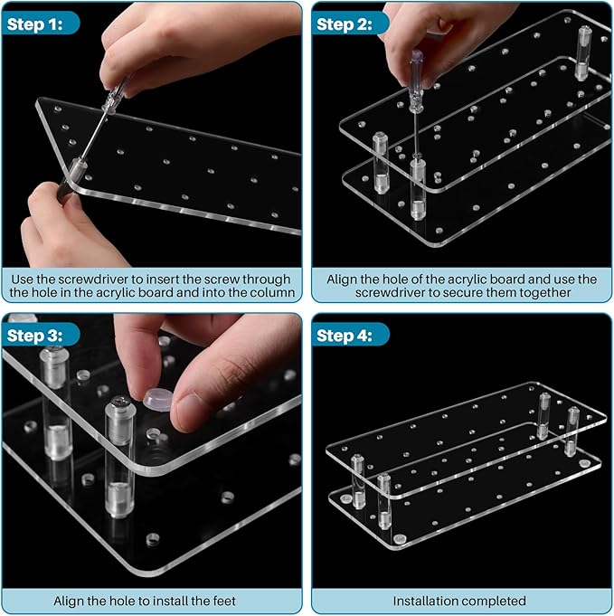 Goabroa Cake Pop Stand, 21 Holes Clear Acrylic Cakepops Display Stand, Transparent Cake pop Holder for Cake pop Sticks Under 0.2 inch (5mm) Diameter