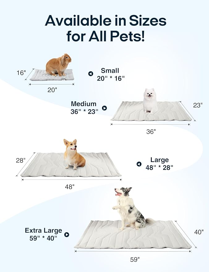 ZonLi Dog Cooling Mat, 48" x 28"Large, Reversible Cooling Pad for Dogs & Cats (Cool & Warm), Durable & Machine Washable, Pet Mat for Crate, Kennel, Bed, Sofa, Arctic Grey