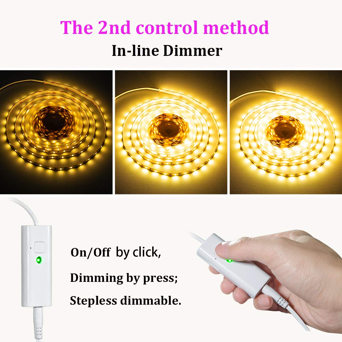 Wobane Led Strip Lights 32.8Ft, Dimmable Warm White Tape, 600 Leds, Etl Listed, Remote Control, Model Zh403