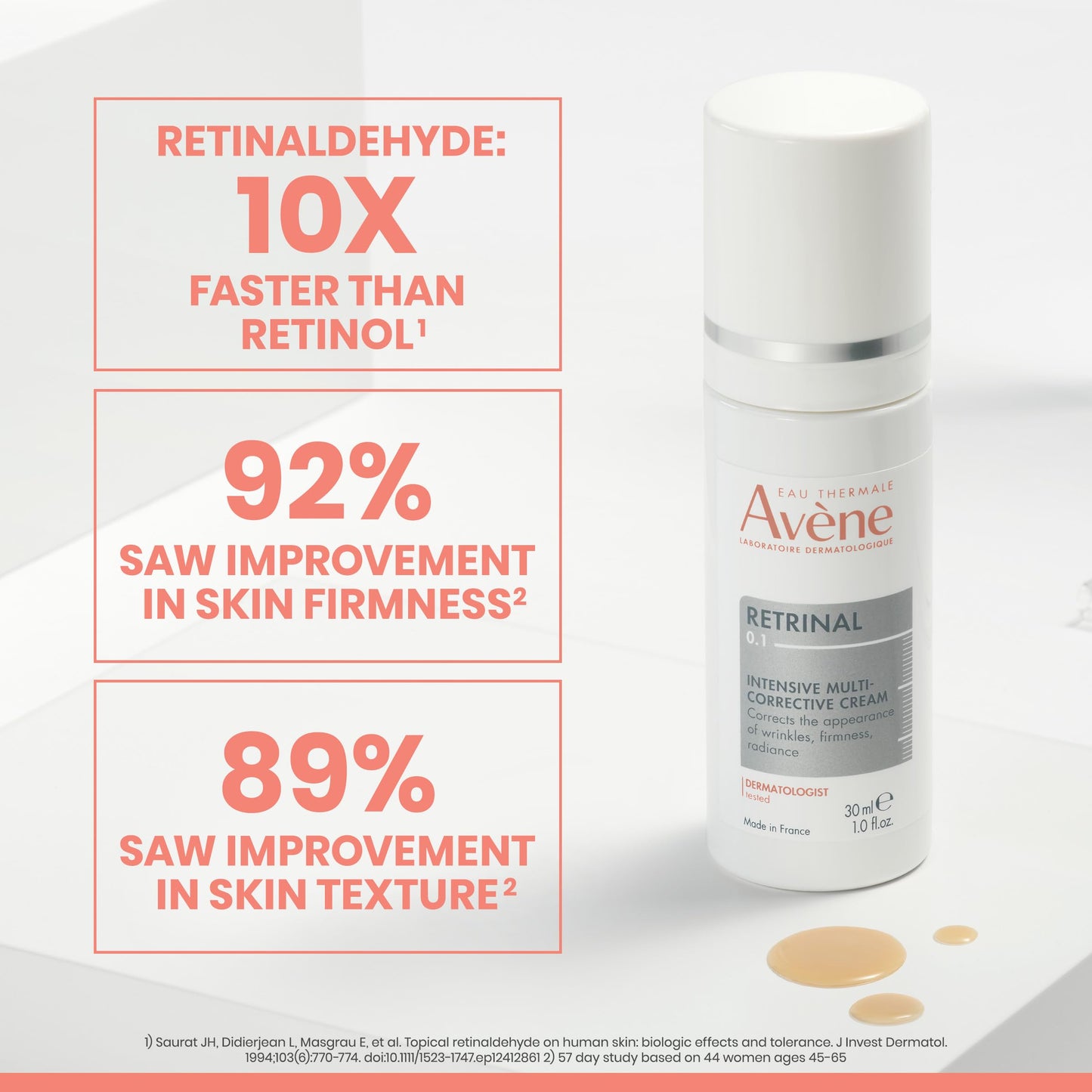 Avne Retrinal 0.1% Intensive Multi-Corrective Cream, Retinal Face Cream Formulated with Retinaldehyde, Niacinamide & Hyaluronic