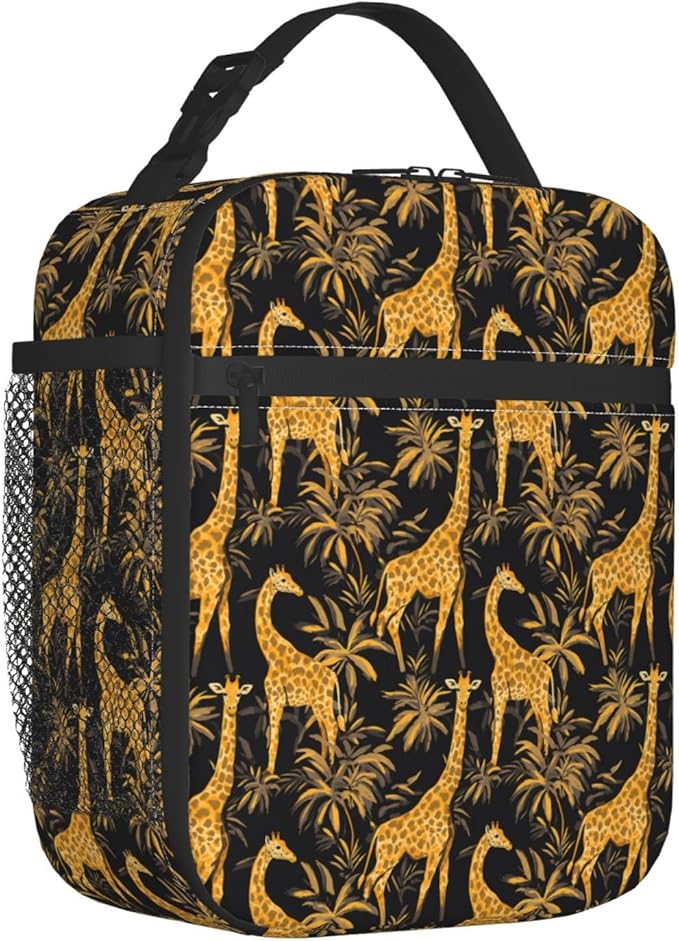 Giraffe Lunch Box for Women Kids Girls Insulated Lunch Bag Lunchbox Adults Lunch Tote Bags Reusable Cooler for Work Office School Picnic Travel