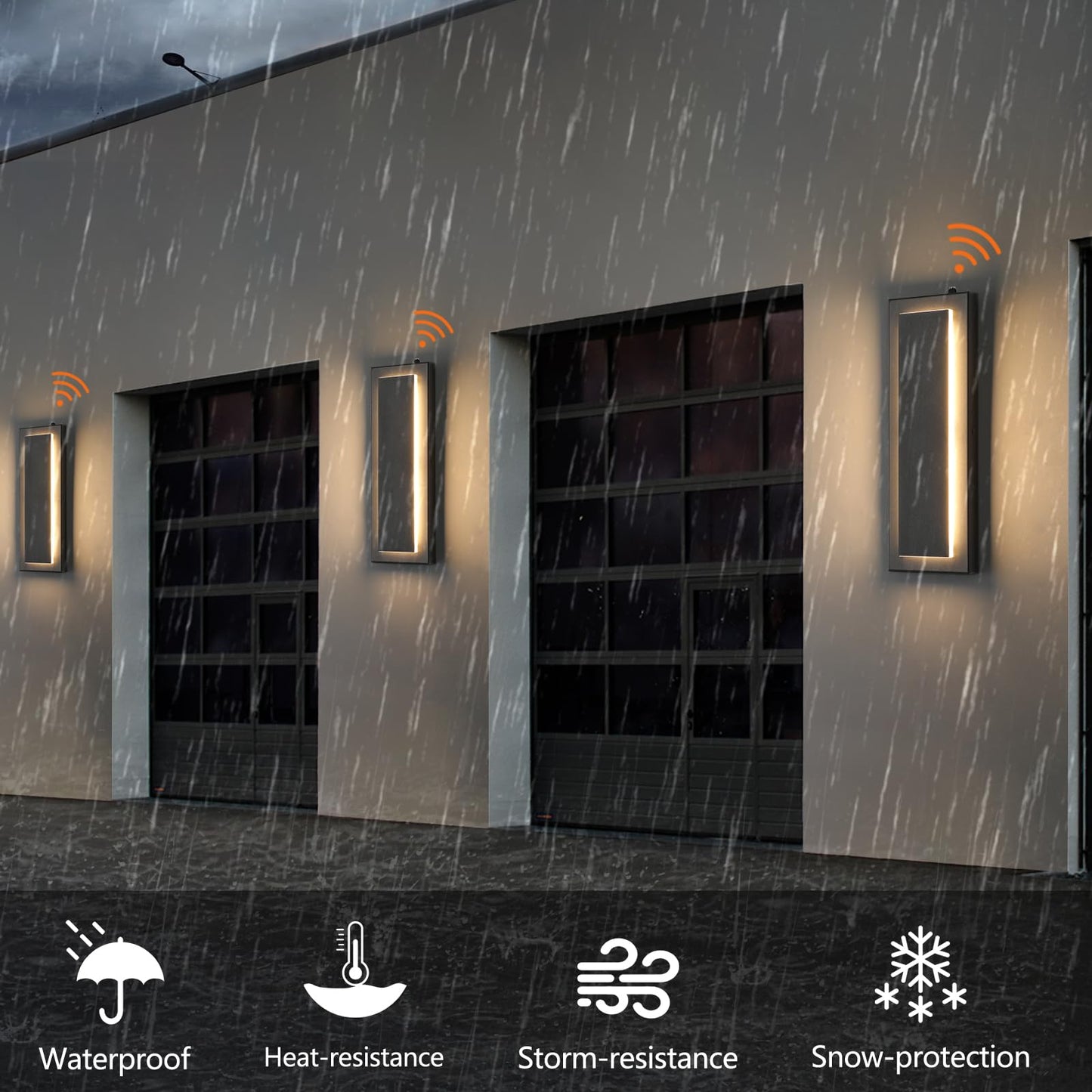 Tewei Led Outdoor Wall Sconce Dusk To Dawn Outdoor Lighting  Modern Exterior Lighting Fixtures Matte Black Led Outdoor Wall Lights For House Front Porch  Warm White 3000K  1 Pack