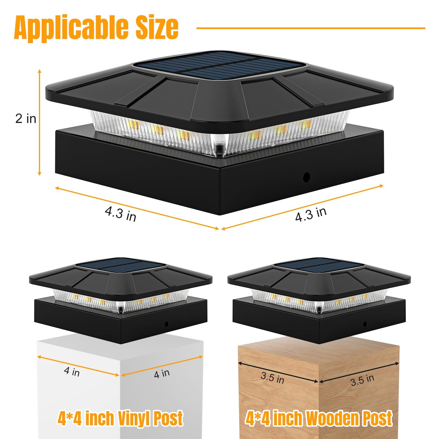 Flaow 4X4 Solar Post Cap Lights Outdoor [12 Pack Waterproof Ip65]  3 Lighting Modes For Fence Deck Patio Garden Decor  Dusk-To-Dawn Solar Powered Post Lights Fit 4X4 Wood/Vinyl