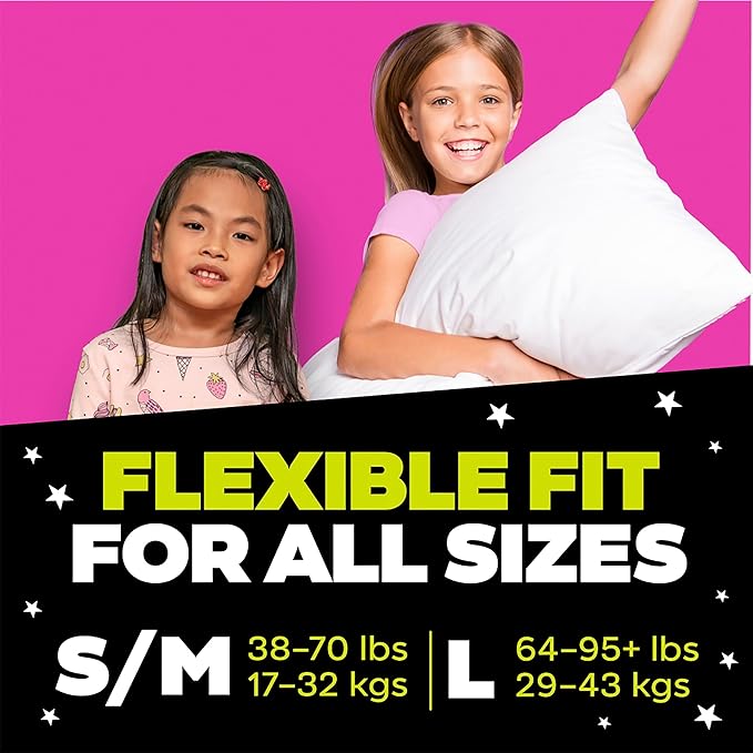 Ninjamas Girls Bedwetting Nighttime Underwear - Size S/M (38-70 lbs), 14 Count, Overnight Protection, Ultra Absorbent, Hypoallergenic