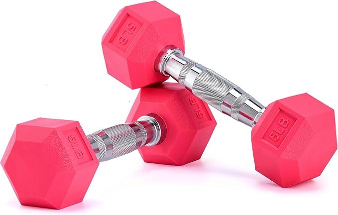Portzon Weights Dumbbells Pink Colors Compatible with Set of 2 Neoprene/Rubber Dumbbells,1-15 LB, Anti-Slip, Anti-roll, He...