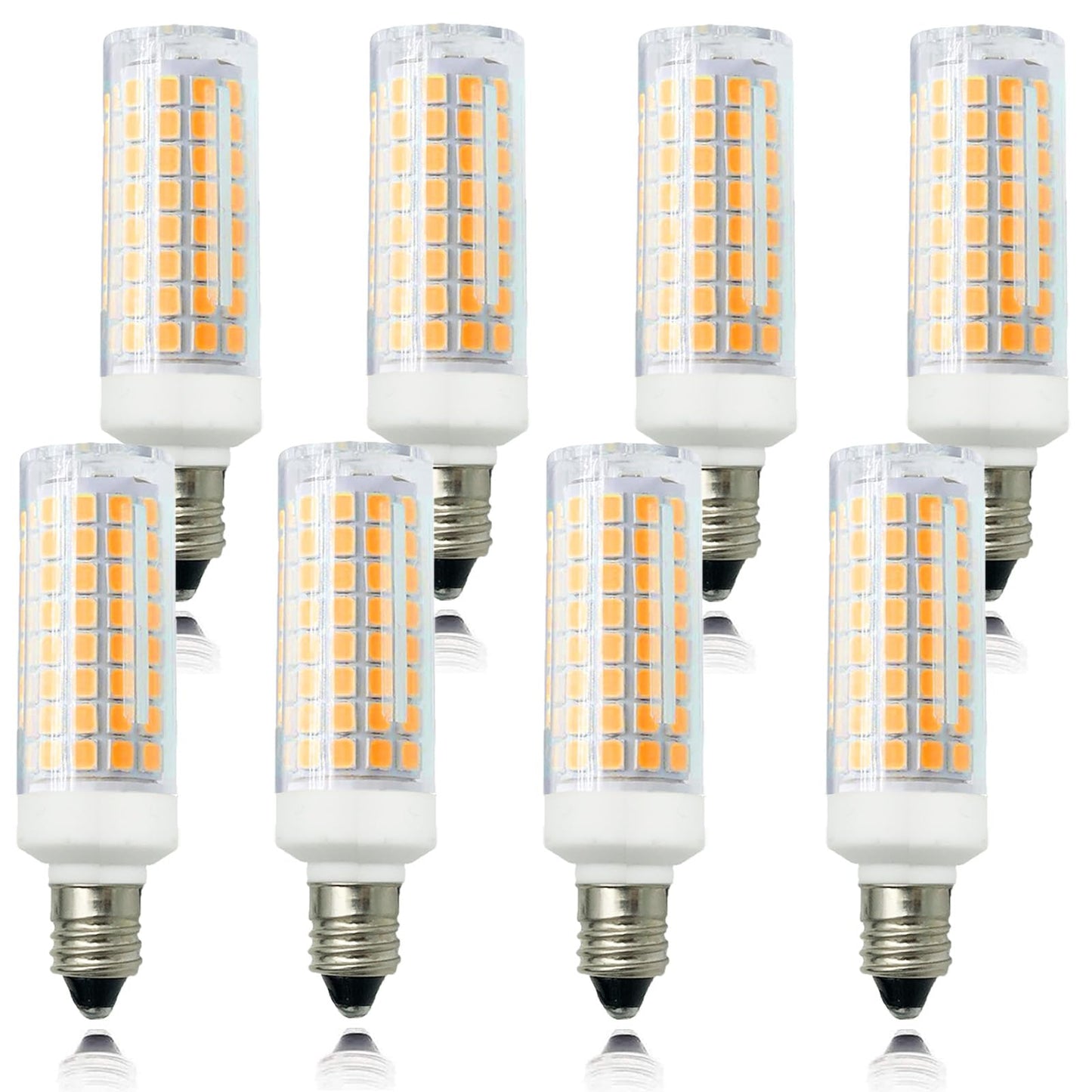 Zssxoled [Pack Of 8] E11 Led Bulb 7W Dimmable E11 Mini Candelabra Base 75W Halogen Equivalent  T3/T4 Jd E11 Led Light Bulb For Chandelier Cabinet Ceiling Fan Decorative Lighting Warm White 3000K