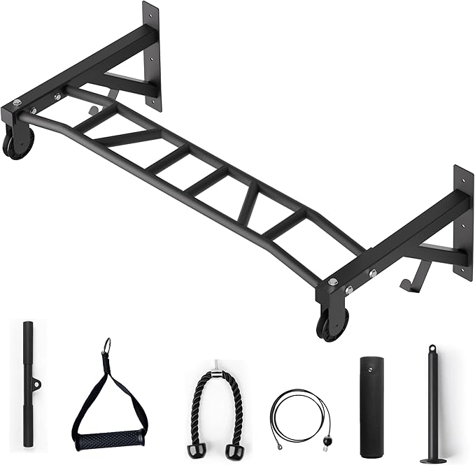 Upgrade Pull Up Bar Wall Mounted,Heavy Duty Multi Grip Chin Up Bar for Strength Training, 600 lbs Capacity, Durable Steel ...