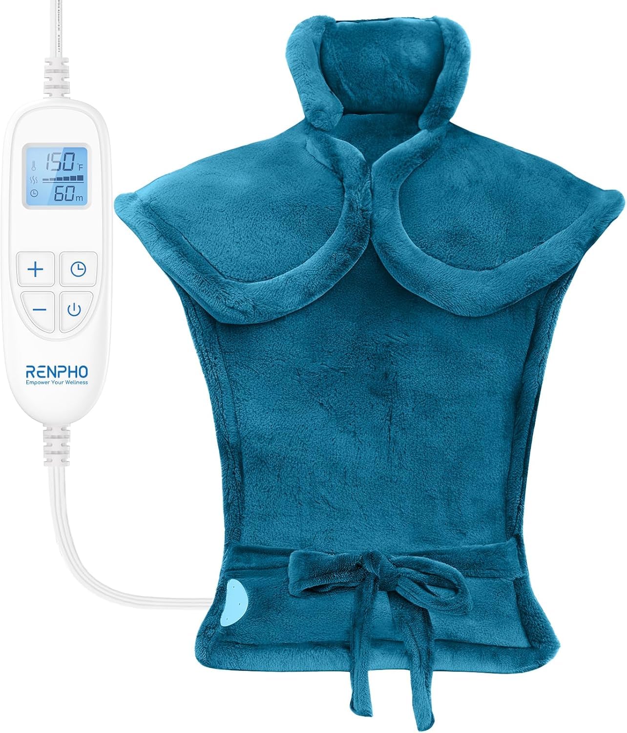 RENPHO Valentines Day Gifts for Her Him, Heating Pad for Neck and Shoulders and Back, Birthday Gifts for Women Men, FSA Eligible HSA Store, 24"x33" Weighted Electric Heat Pad, ETL Certified, Blue