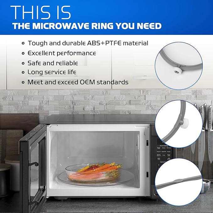 W11252182 8206227 Microwave Turntable Support Ring, for Whirlpool Microwave Parts, Glass Tray Support Compatible Amana Kenmore Oven Replacement W10435114 PS12584163 W10654906 Microwave Plate Support