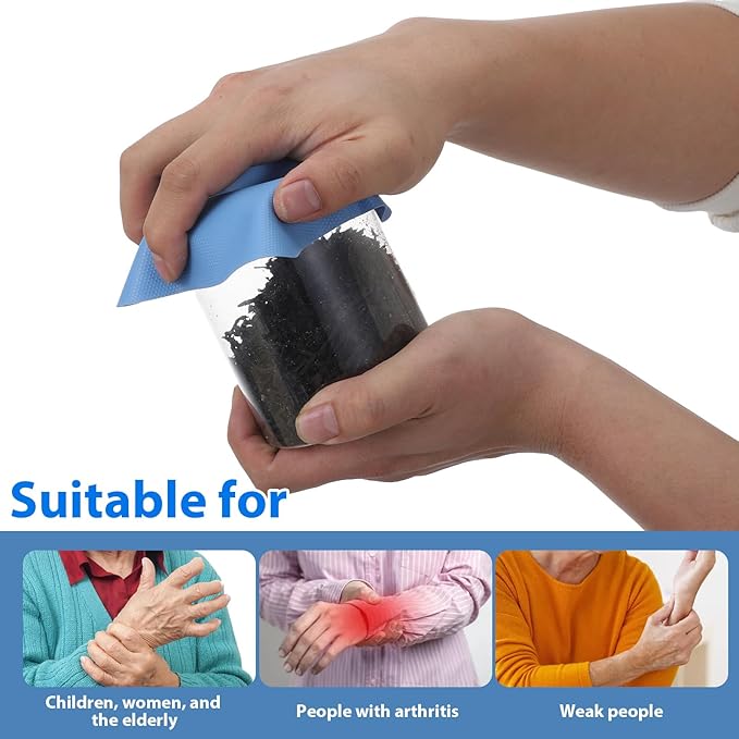 4 Pcs Jar Opener for Seniors with Arthritis Non-slip Gripper Pads Rubber Grippers for Opening Jars for People with Arthritis and Weak Hands Bottle Cap Opener Heat Insulation Pad