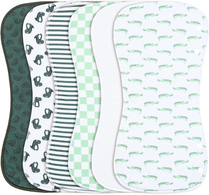 Baby Burp Cloths &Baby B.ibs 2-in-1 Design 3 Layers Thicken Cotton Absorbent and Soft Spit Up Burping Rags Set for Newborn (Multicolor-01)