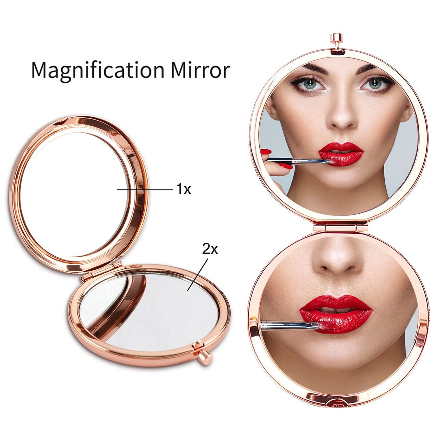 GAOLZIUY Compact Mirror Gifts for Mom from Daughter, Rose Gold Compact Mirror for Mother, Birthday Gifts for Moms Women from Dau