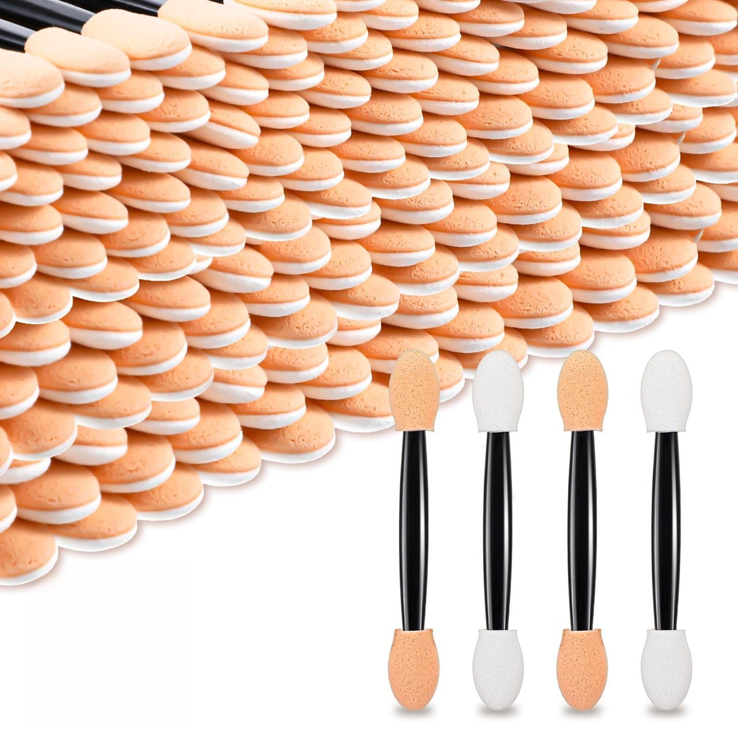 600 Pcs Disposable Eyeshadow Brushes, 2.4 Inch Eyeshadow Brush Sponge Makeup Applicators Dual Sides Makeup Applicator Sticks for