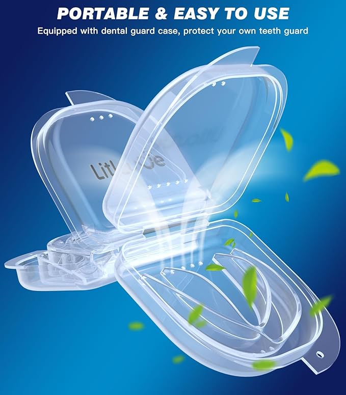 Mouth Guard for Grinding Teeth at Night,Teeth Grinding Mouth Guard for Sleep,Night Guards for Sleeping,4 Pack/Small Size,Clear