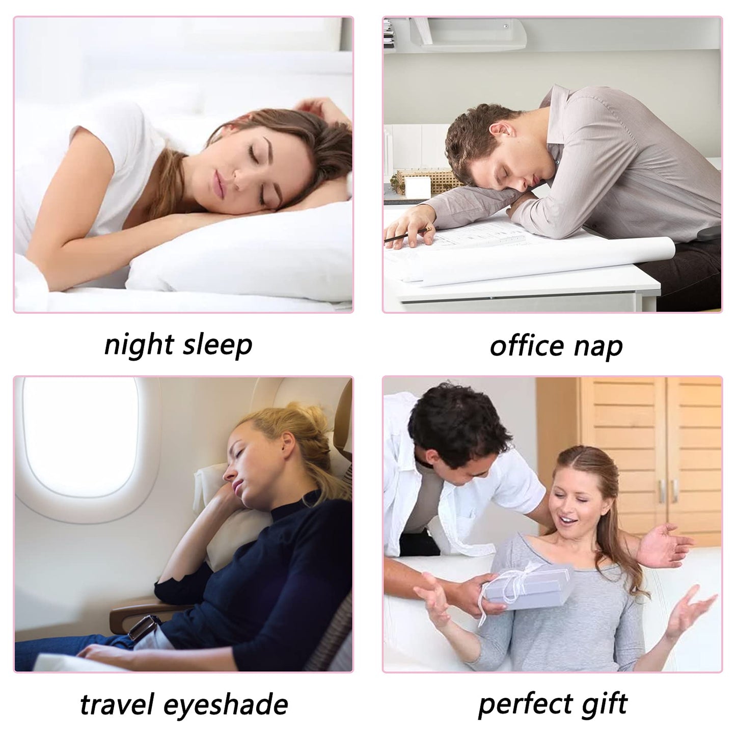LERSVICVIL 4 Pack Eye Mask for Sleeping Silky Soft Satin Blindfold Adjustable Strap Night Eye Cover for Women Men