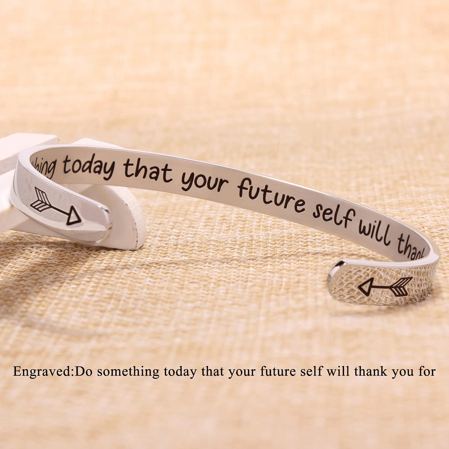 Gifts for Her Inspirational Bracelets for Women Teen Gifts Bracelet Motivational Quotes Engraved Cuff Bangle Stainless Steel Bir