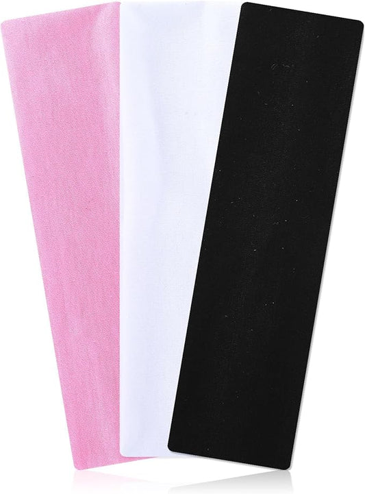 Mabor 3PCS Headbands for Women Non Slip Elastic Sweat Hairbands Sports Aesthetic Hair Bands Soft Cloth Fabric Stretchy Hea...