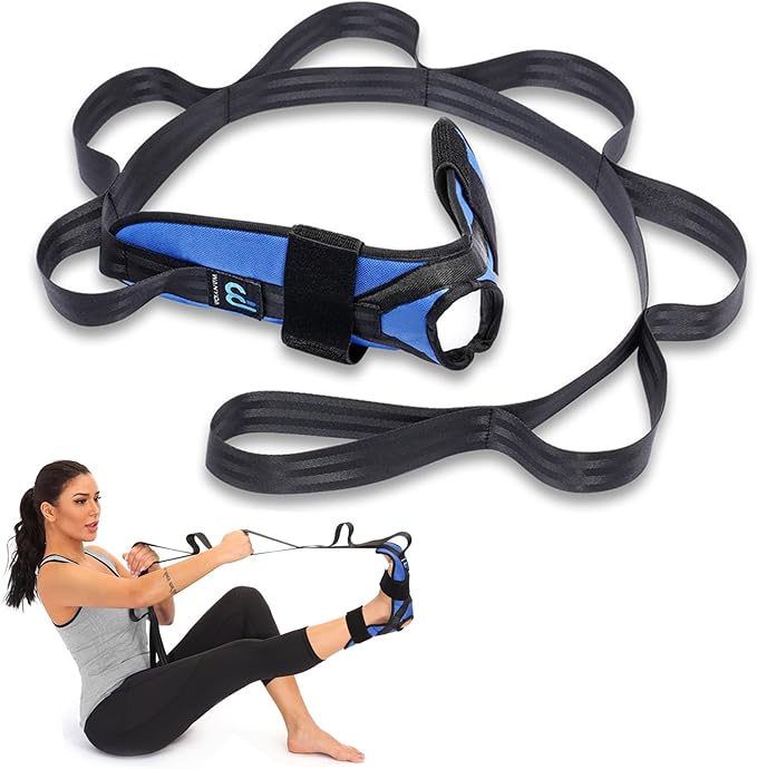 Foot and Calf Stretcher for Plantar Fasciitis, Achilles Tendonitis, Heel Spurs, Drop Foot. Yoga Stretching Strap for Leg, ...